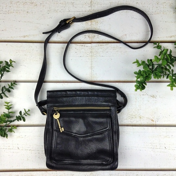 Fossil Handbags - Fossil Pebbled Leather Key Crossbody Purse
